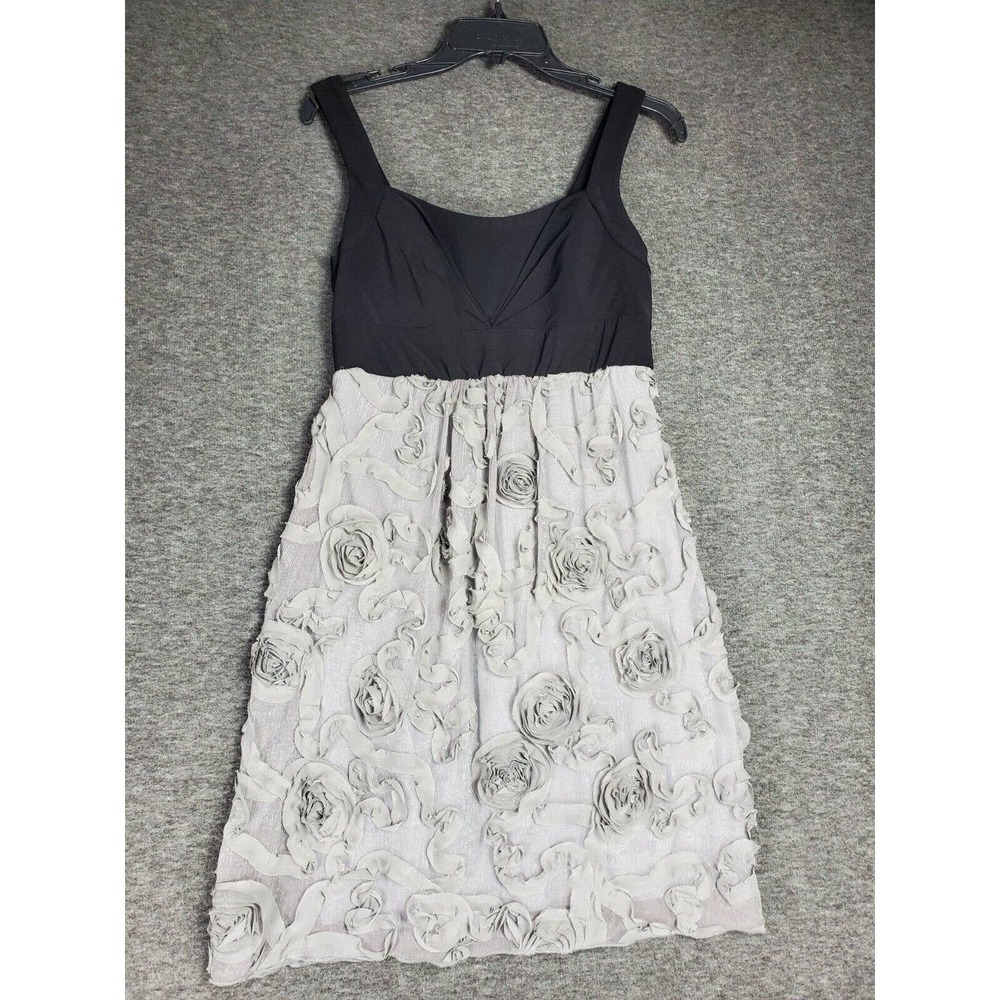 Womens sz 10 Enfocus Studio Black Gray Floral Sleeveless Dress
